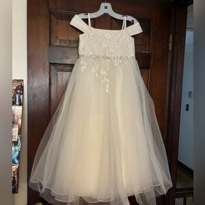 Flower girl dress white sparkle